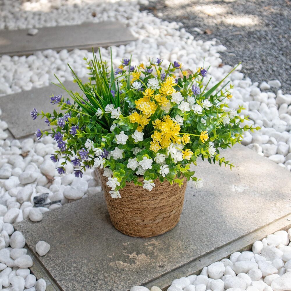 8697 Artificial Flowers for Outdoors, Outdoor Flowers 12 Bundles UV